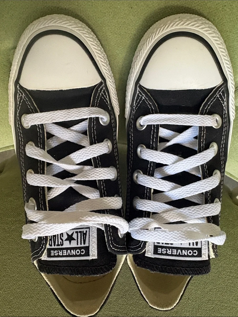 Converse Low Top Sneakers - Black & White. Size 5.5
